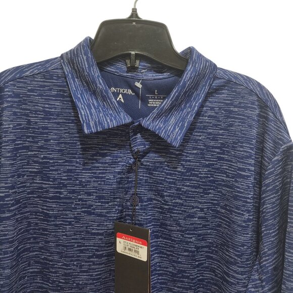 ANTIGUA Polo Golf Shirt Mens Size Large Blue Short Sleeve - Picture 5 of 12